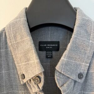 Club Monaco Light Gray Checkered Shirt
